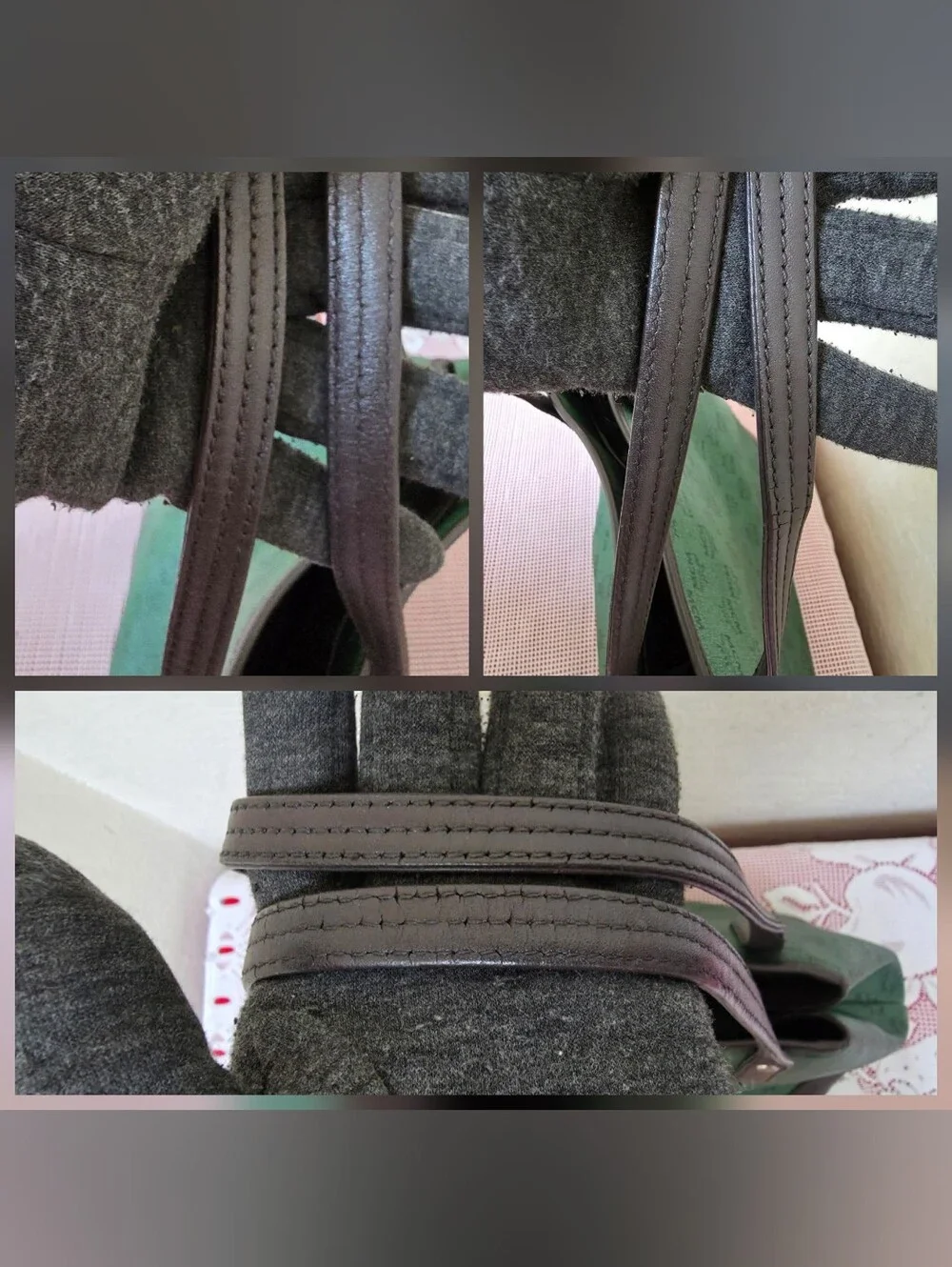 MCM Green Shopper Shoulder Tote Bag AUTHENTIC